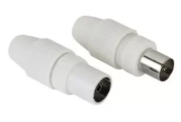 HAMA Koax-Stecker und Koax-Kupplung im Set, klemmbar (00122474)