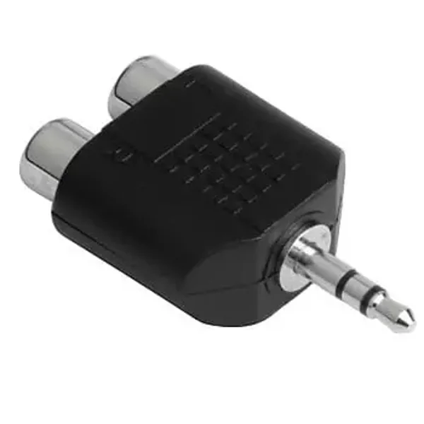 HAMA Audio-Kurzadapter, 3,5-mm-Klinken-Stecker Stereo - 2x Cinch-Kupplung (00122376)