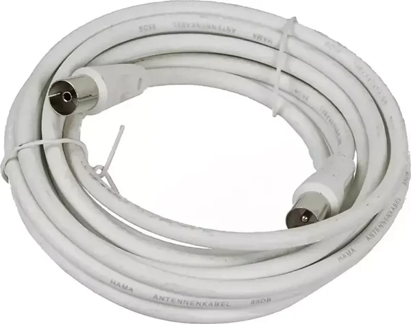 Hama Antennenkabel doppelt geschirmt Koax-Stecker - Koax-Kupplung, weiss, 3m. (00011905)