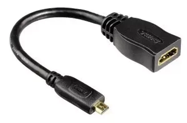 Hama HDMI™-Kabeladapter, Typ D (Micro) St. - Typ A Kupplung, Ethernet, vergoldet (00122236)