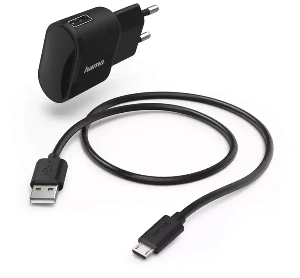 Hama Ladeset, für Tablets, Micro-USB, 5 V/2,4 A, Schwarz (00182552)