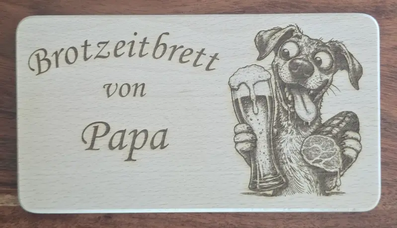 Brotzeitbrett, personalisierbar, Geschenkidee, unikat, Holz, Buche, 22x12cm