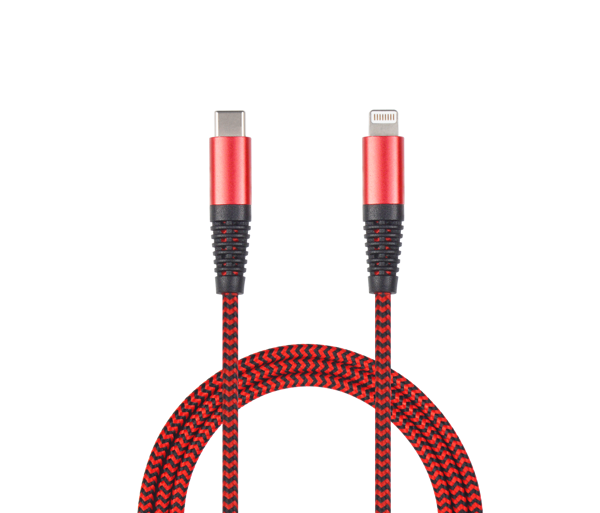 2GO - USB Lade- und Datenkabel - rot - 1m Apple 8-Pin und USB Type-C Anschluss (797197)
