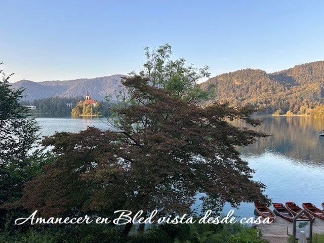 Vista del lago Bled al amanecer en Eslovenia