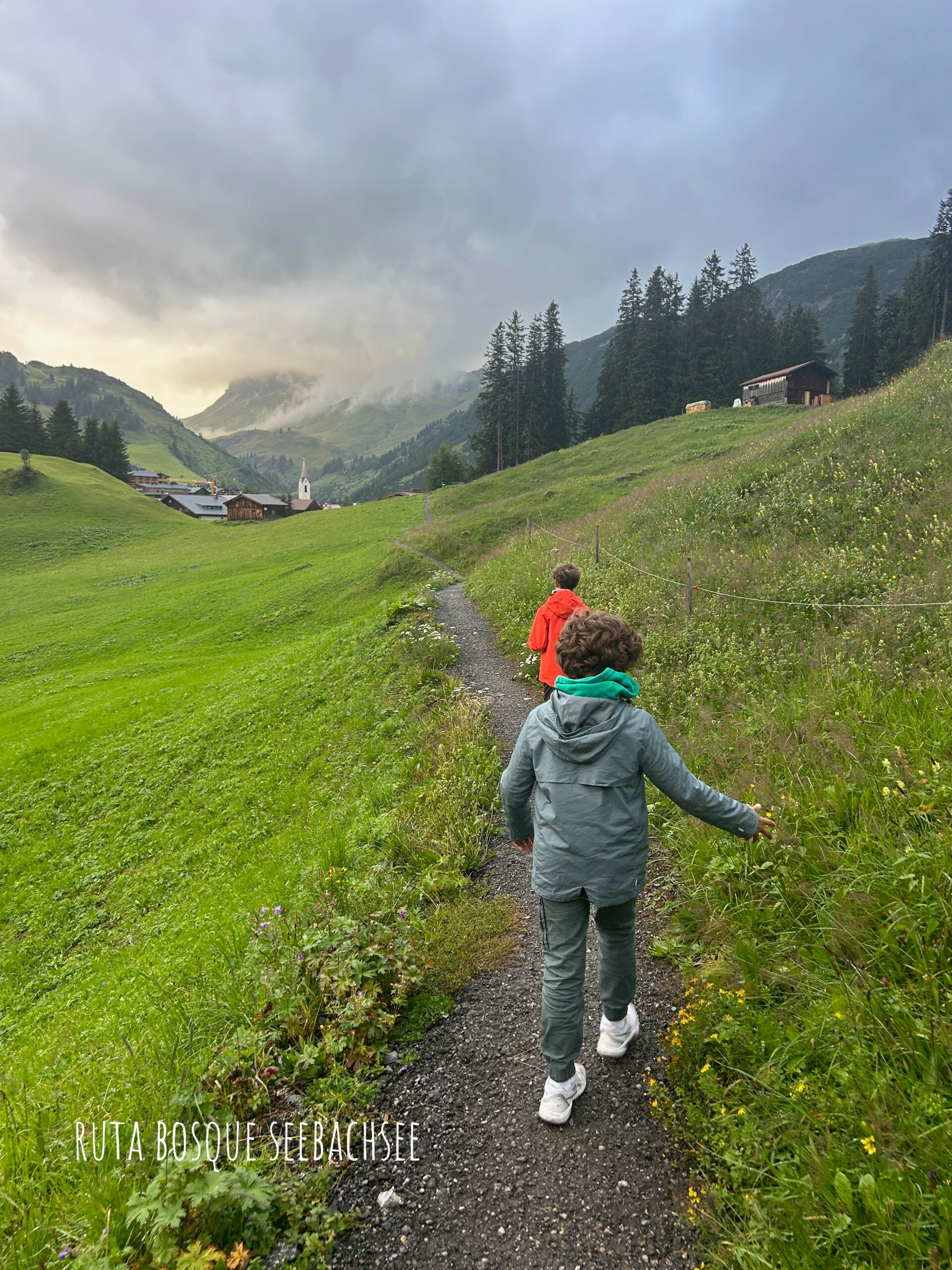 paseo atardecer seebachsee warth voralberg austria