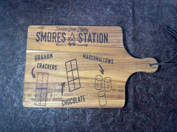 S'mores station square charcuterie board