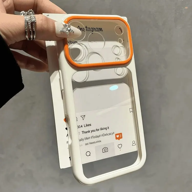 Multi colored transparent iPhone case with air sensing and shock-absorbing protection for the back cover