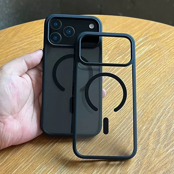 Wireless charging phone case suitable for iPhone transparent acrylic back cover
