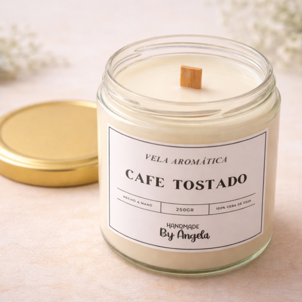 VELA CON MECHA DE MADERA