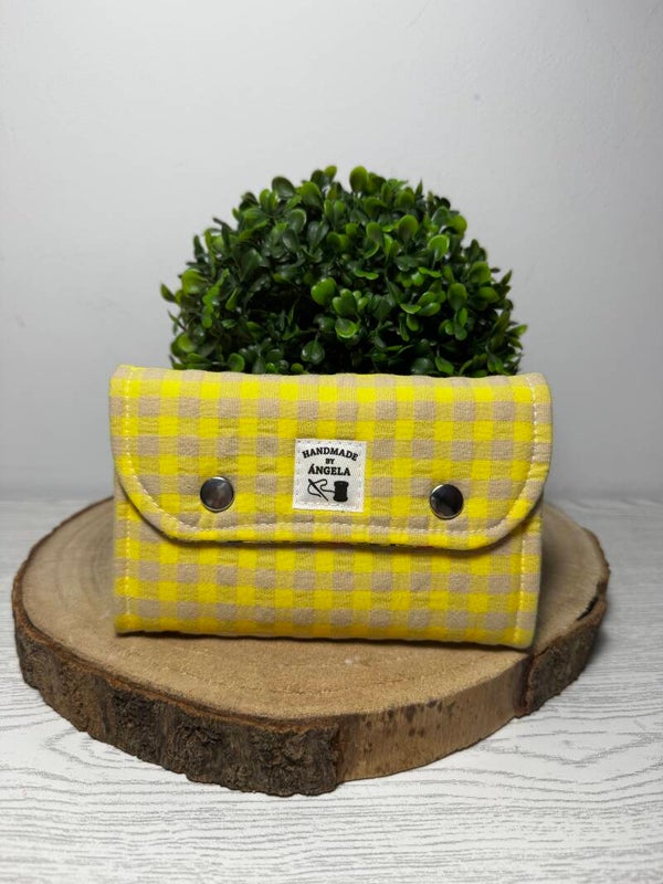 Cartera vichy amarilla/gris