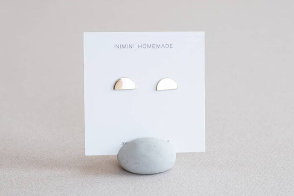 Brass half moon stud - Inimini Homemade