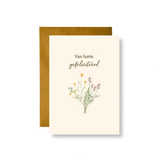 Kaart van harte boeket - Fin & Stip