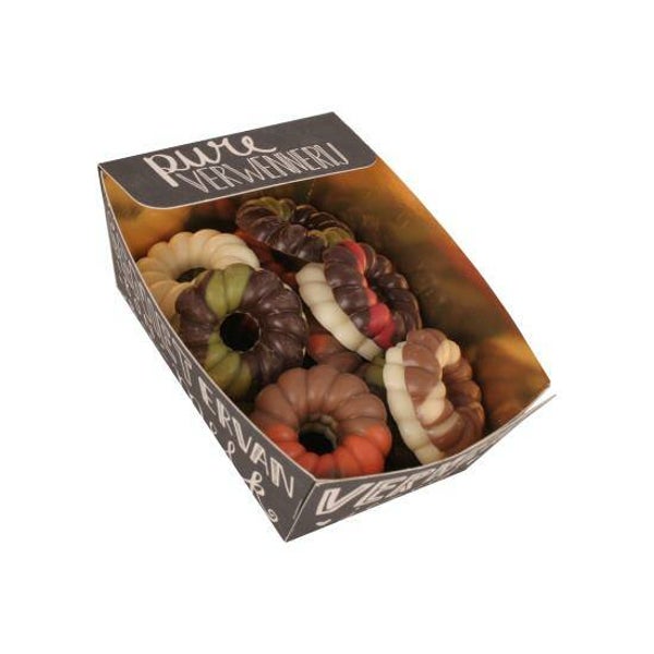 Chocolade bakje kerstkransjes m/w/p 175 gr.