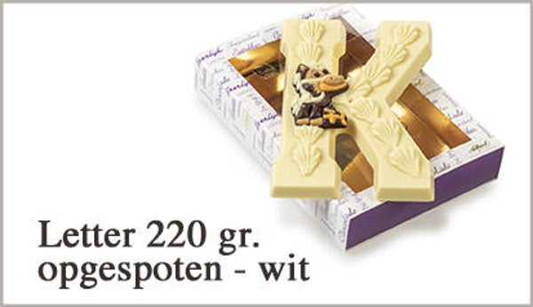 Luxe chocoladeletter U wit
