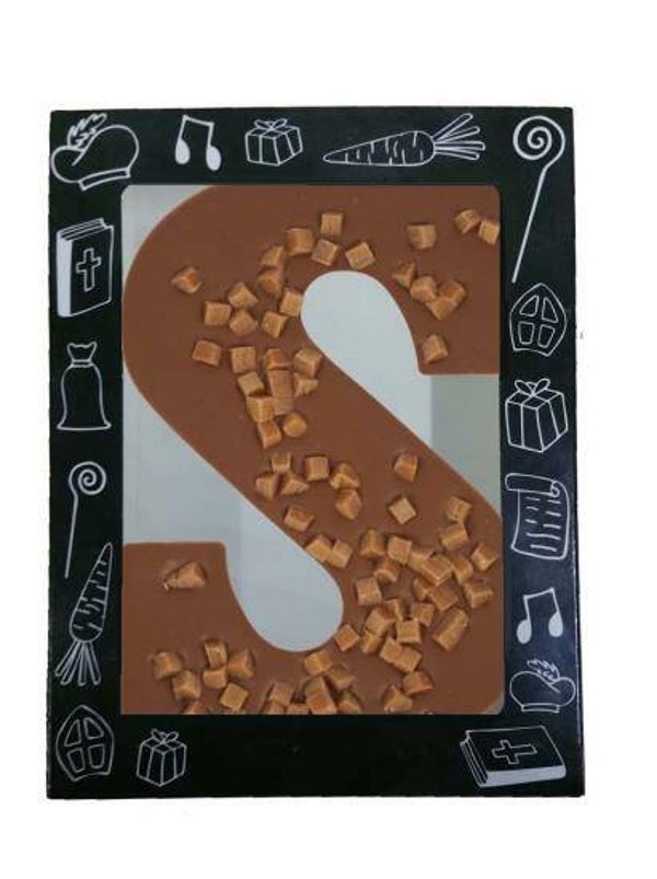 Luxe melk caramel zeezout letter 200gr