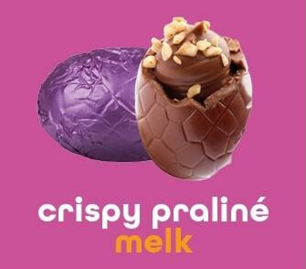 Paaseitjes melk crispy praline per 100 gram