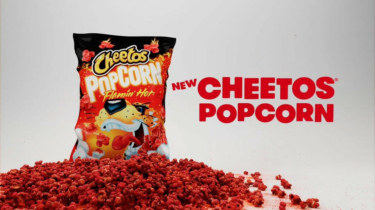 Cheetos popcorn flamin hot Snoopies