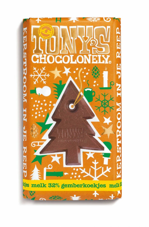 Tony's Chocolonely melk gemberkoekjes kerstreep