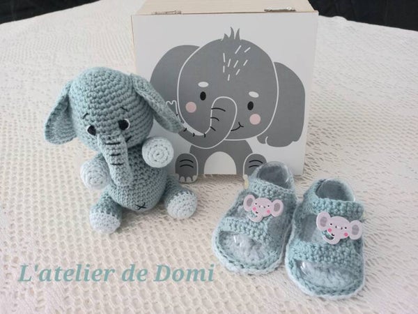 Ensemble naissance "Bébé éléphant" personnalisable