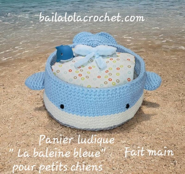 Panier ludique "La baleine bleue" pour petits chiens