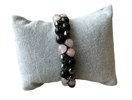 damesarmband – Rozenkwarts, Hematiet & Obsidiaan