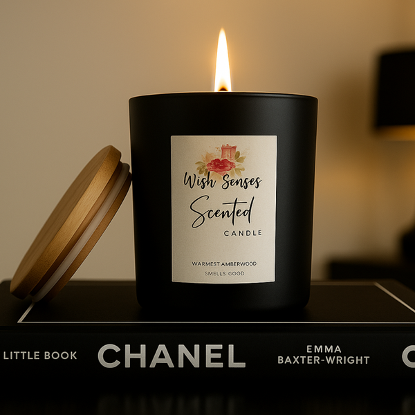 Scented candle met gouden deksel