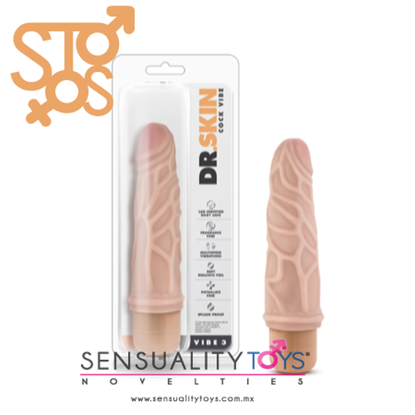 Dr. Skin - Cock Vibe 3 - 7.25 Inch Vibrating Cock -Beige