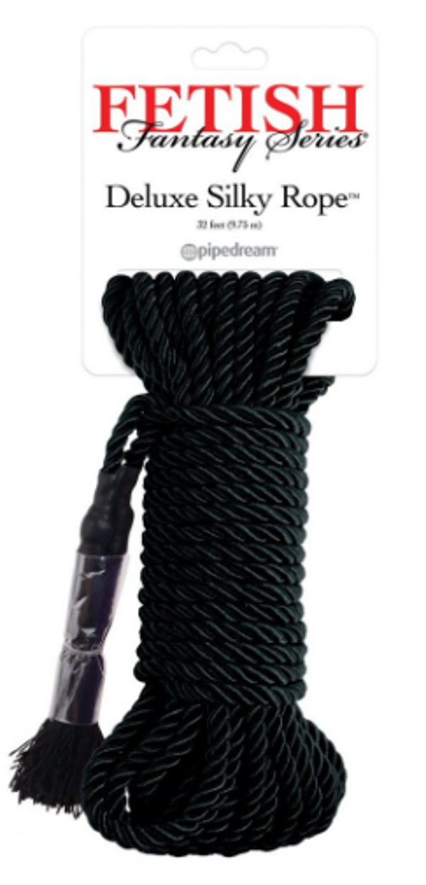 Cuerda de fijación “Deluxe Silky Rope”, negra, PipeDream 3865-23 PD