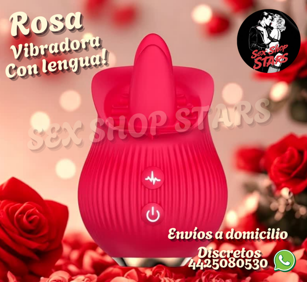 🌹 Vibrador Rosa 2 en 1 – Simulador de Lengua 🌹