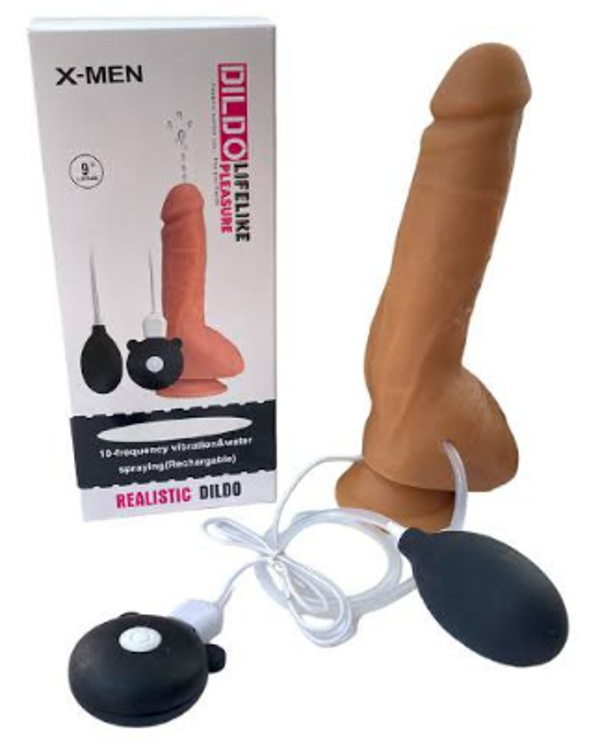 VIBRADOR REALISTA EYACULADOR recargable 23cm
