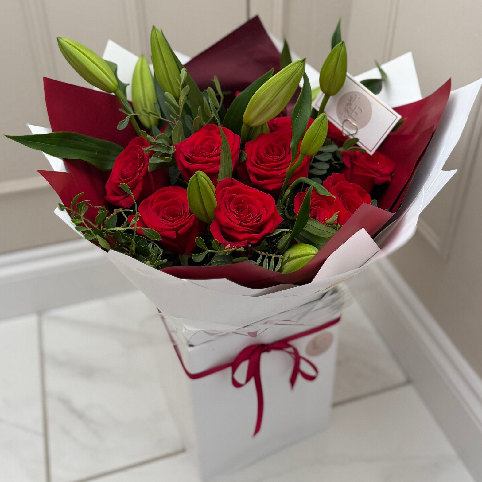 Red Roses and lily’s