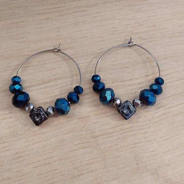 Alba – Boucles créoles argentées florales