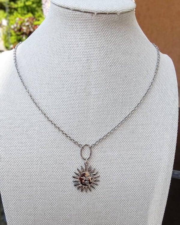 Collier Elya – Soleil ou Lune • Bijou Minimaliste Inox