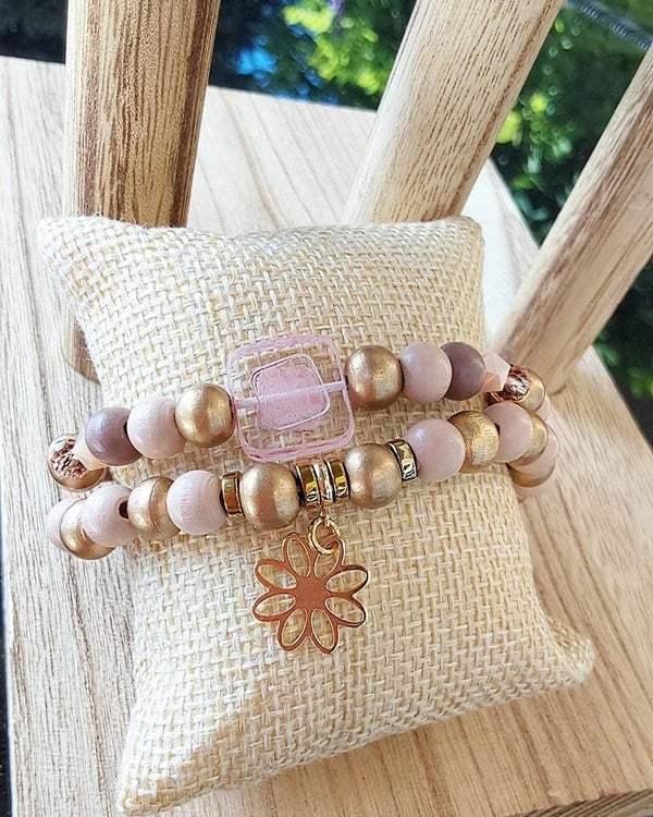 Duo Oréana – Bracelets Bohème Chic Rosé & Or