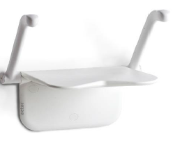 Relax Duschklappsitz weiß mit Armlehnen