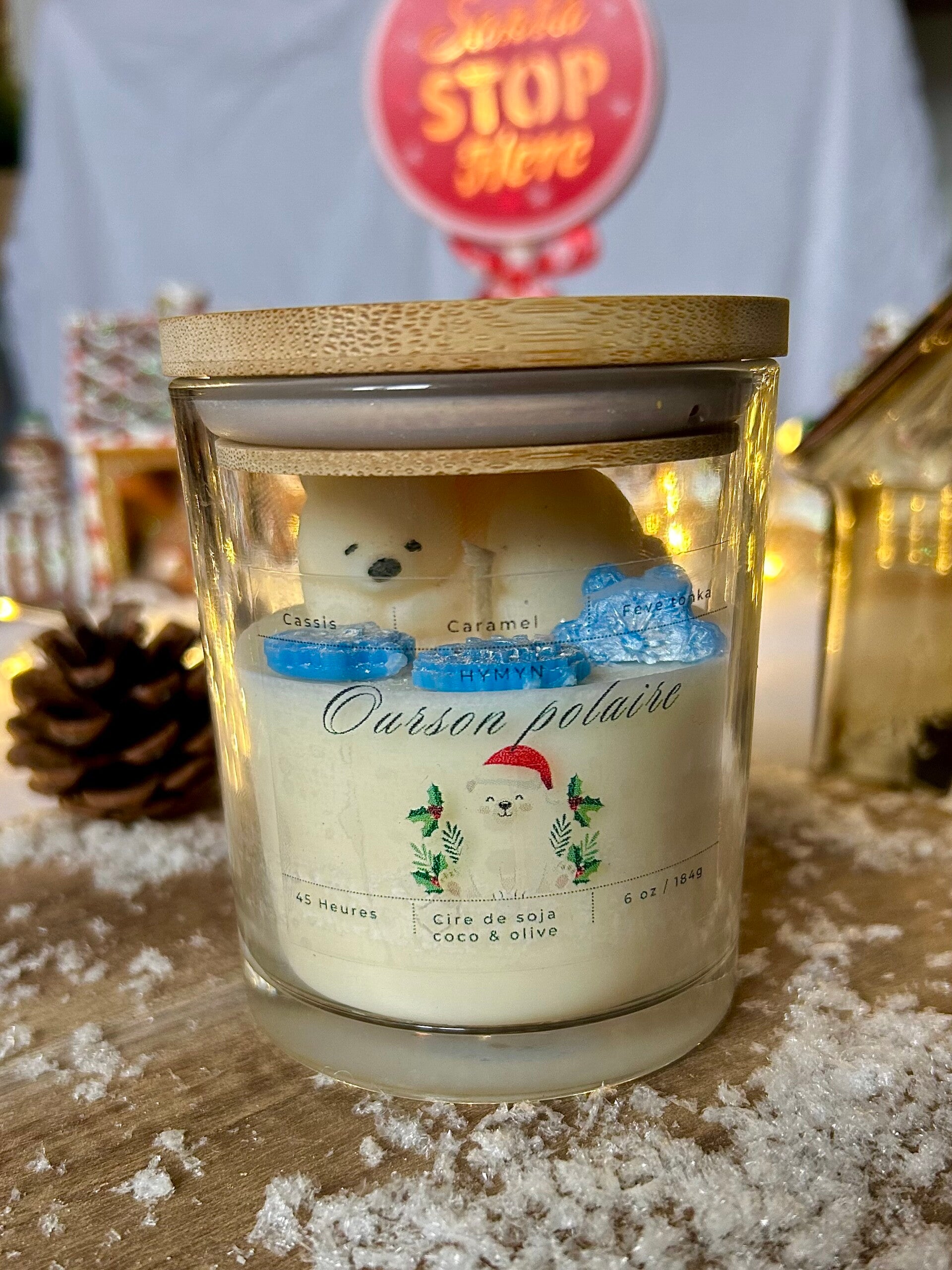 Bougie coulé - Ourson polaire