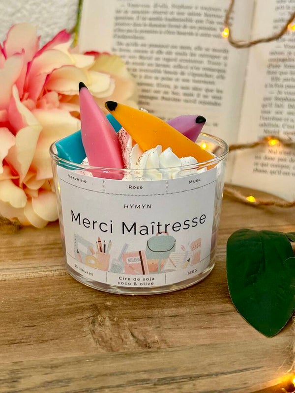 Bougie gourmande - Merci Maîtresse