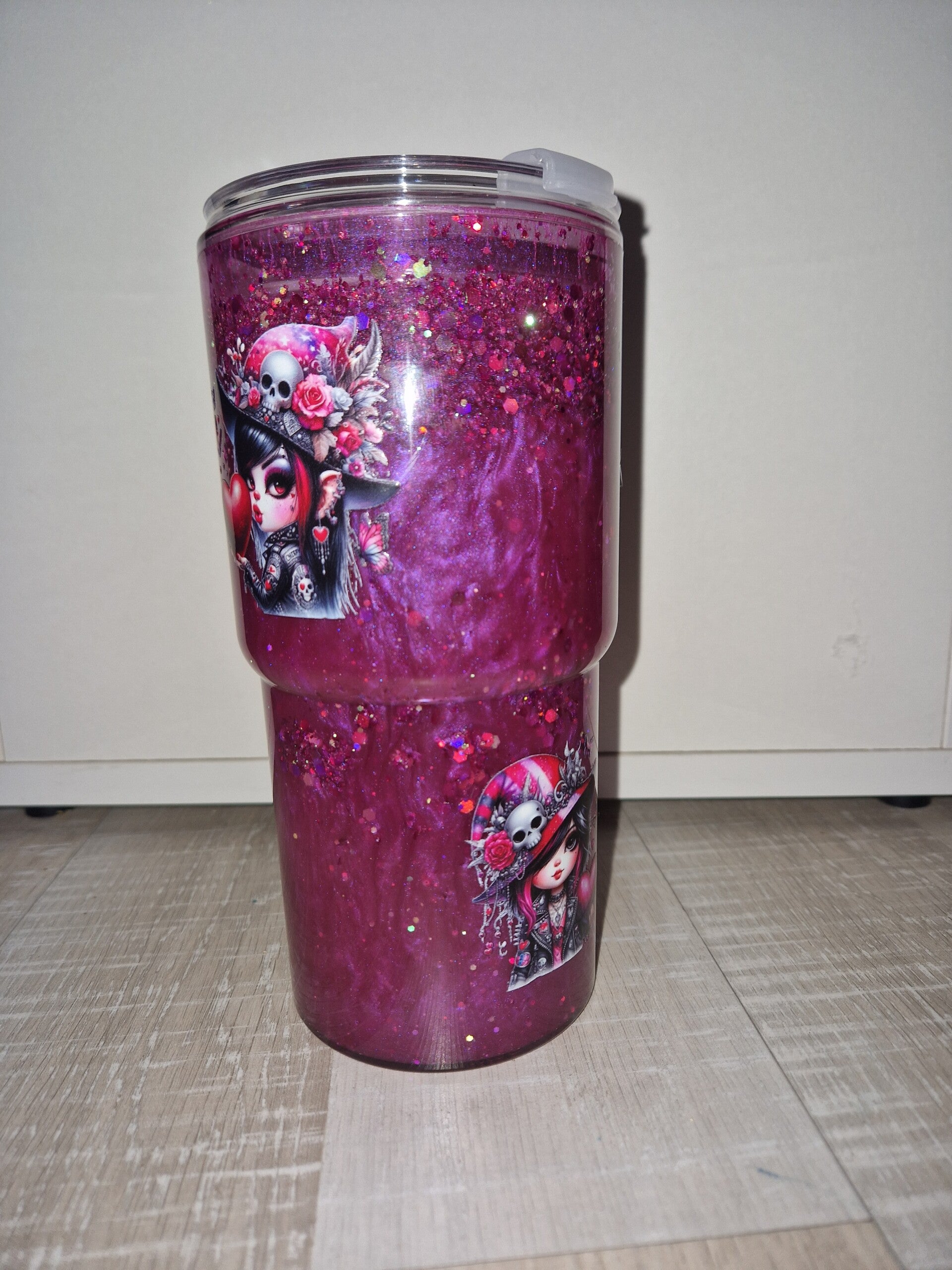 Gourde mauve et paillettes holo