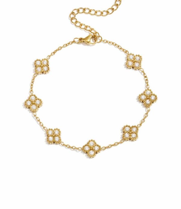 Klaver diamant goud armband