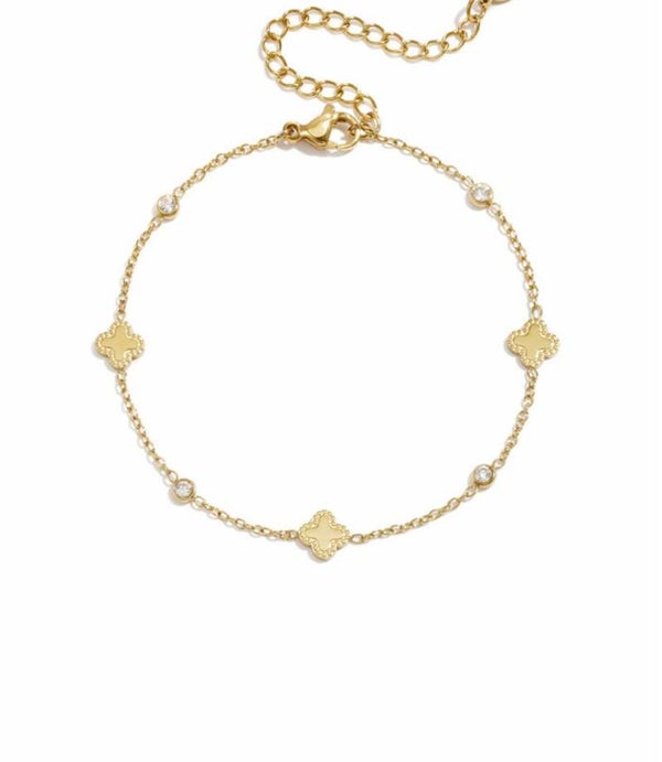 Klaver armband goud