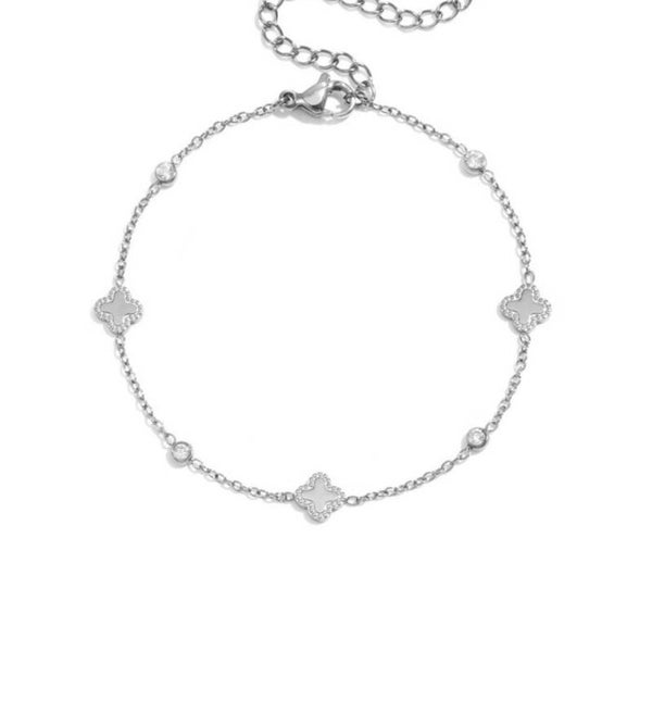 Armband klaver zilver