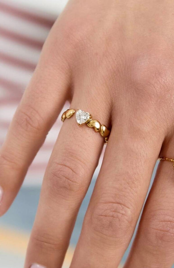 Ring hart goud diamant