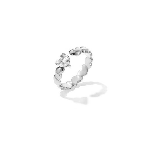 Ring hart diamant zilver