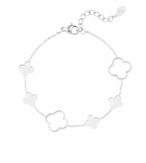 Klaver armband zilver