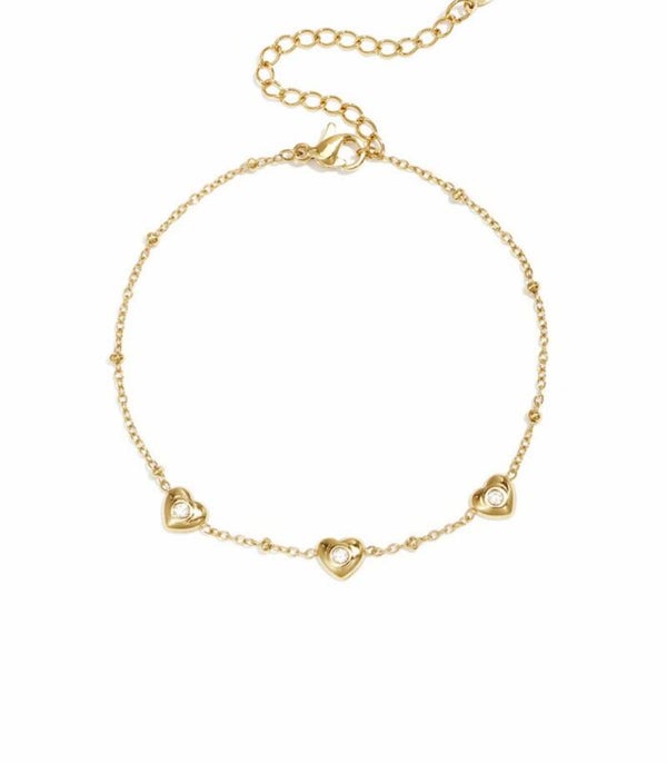 Gouden armband met hartjes diamantjes