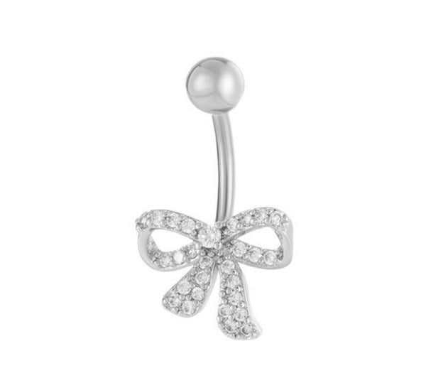 Navelpiercing strik zilver