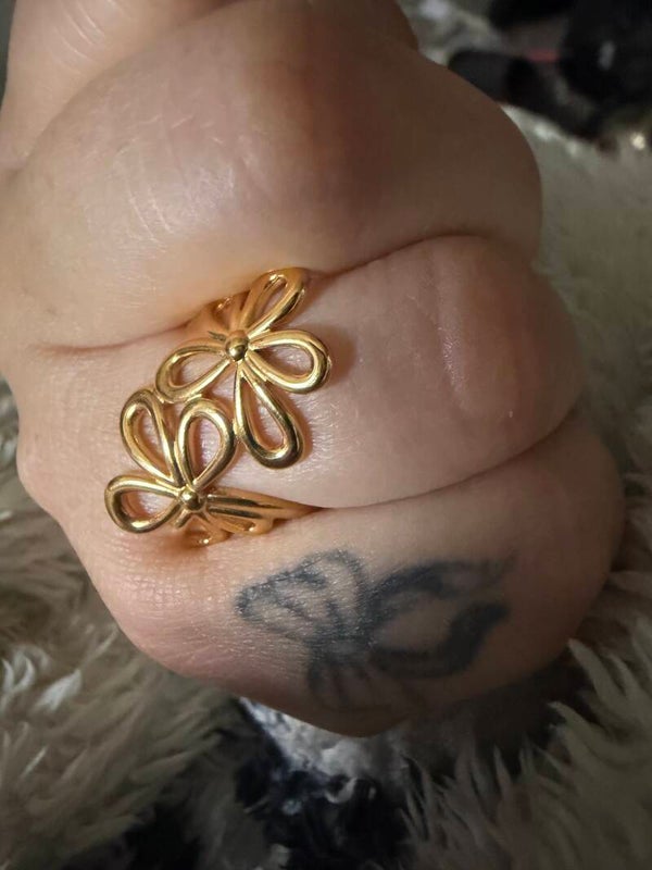 Gouden bloemen ring