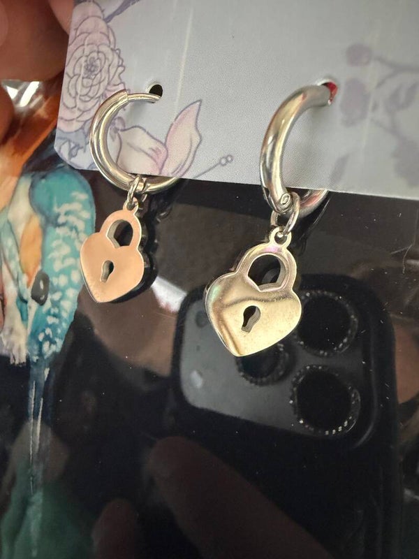 Zilver hartjes slot ringetjes
