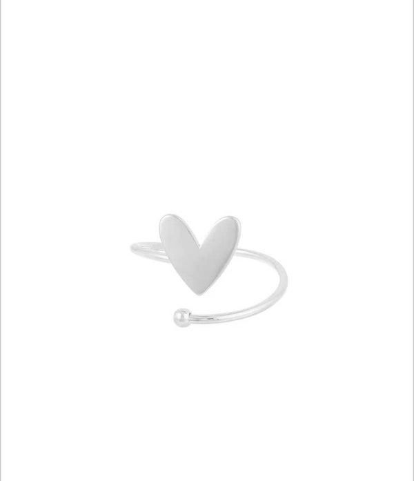 Zilvere hart ring