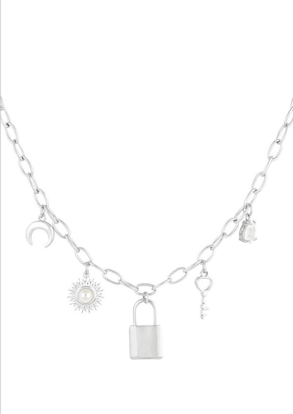 Zilver bedel ketting